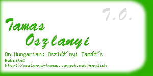 tamas oszlanyi business card